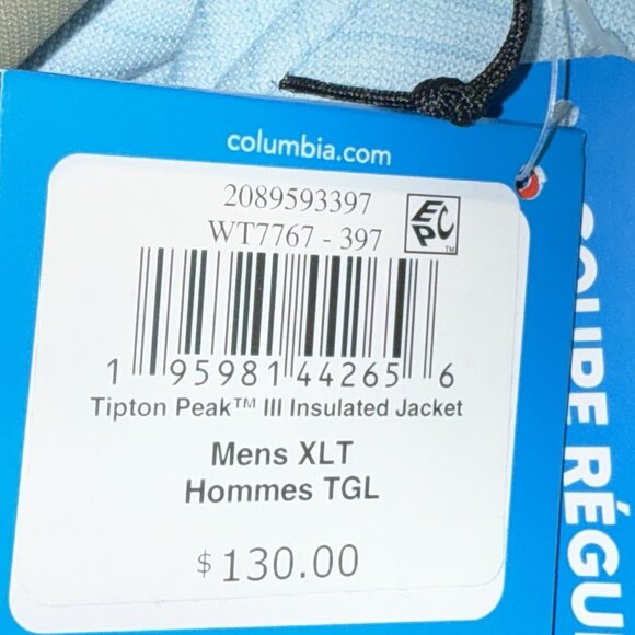 Columbia Green Tipton Peak III Omni Heat Insulated Jacket Men’s XLT Big & Tall - Picture 9 of 9